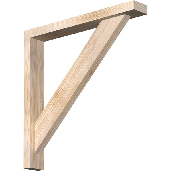Ekena Millwork Traditional Block Smooth Bracket w/ Offset Brace, Douglas Fir, 3 1/2"W x 24"D x 24"H BKT0402X24X24TRA05SDF - main